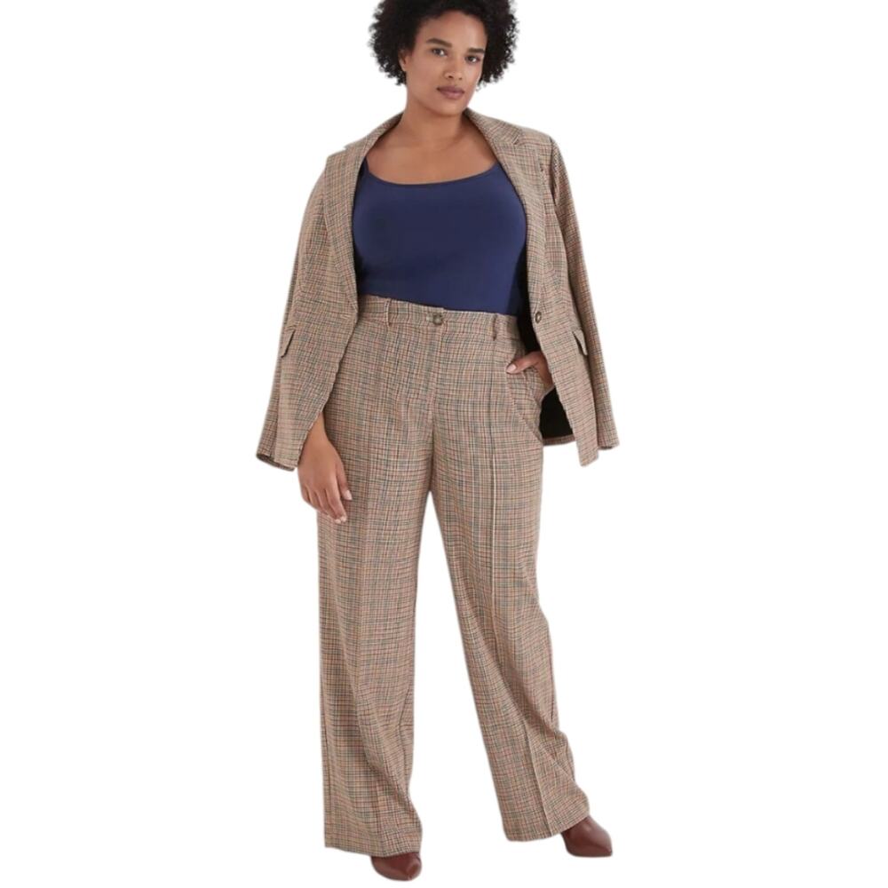 LANE BRYANT The Allie Plaid Wide Leg Pants Plus Size 22